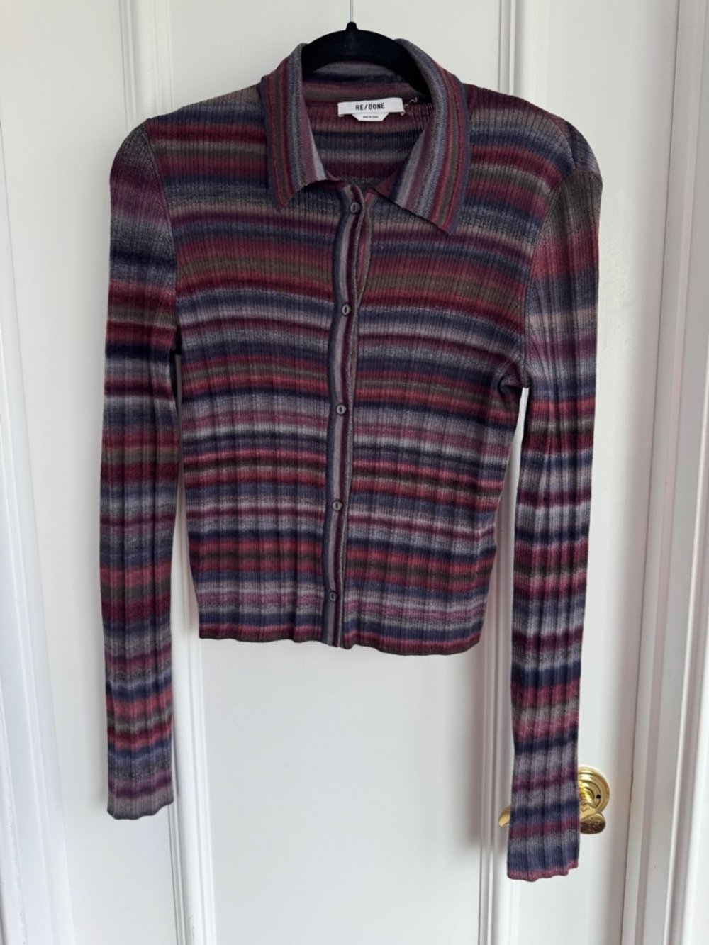Ribbed Polo Cardigan in Lavender Combo
RE/DONE - Picture 2 of 6